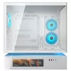 COUGAR CFV235 Vision midi bokštas — ARGB, 9,16 colio (23,3 cm) LCD, grūdintas stiklas, baltas, ATX/Micro-ITX, 2x3,5 colio + 2x2,5 colio
