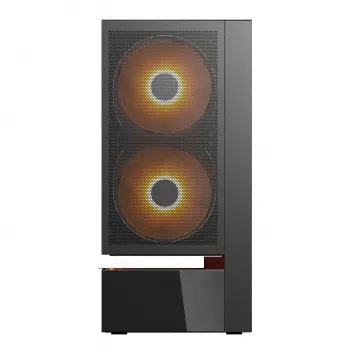 COUGAR CFV235 Vision Midi Tower PC korpusas — ARGB, 9.16 colio (23,3 cm) LCD 1920×462, tinklelis, priekyje 2×160 mm, gale 1×120 mm, juodas