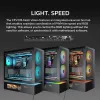 COUGAR CFV235 Vision Midi Tower PC korpusas — ARGB, 9.16 colio (23,3 cm) LCD 1920×462, tinklelis, priekyje 2×160 mm, gale 1×120 mm, juodas