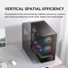 COUGAR CFV235 Vision Midi Tower PC korpusas — ARGB, 9.16 colio (23,3 cm) LCD 1920×462, tinklelis, priekyje 2×160 mm, gale 1×120 mm, juodas