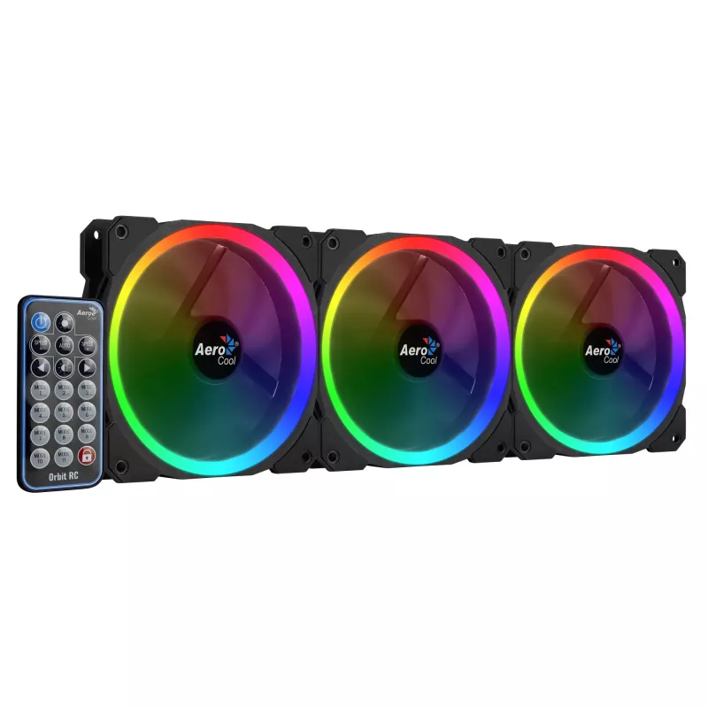 Kompiuterio ventiliatorius Aerocool Orbit RC 12 cm Juodas