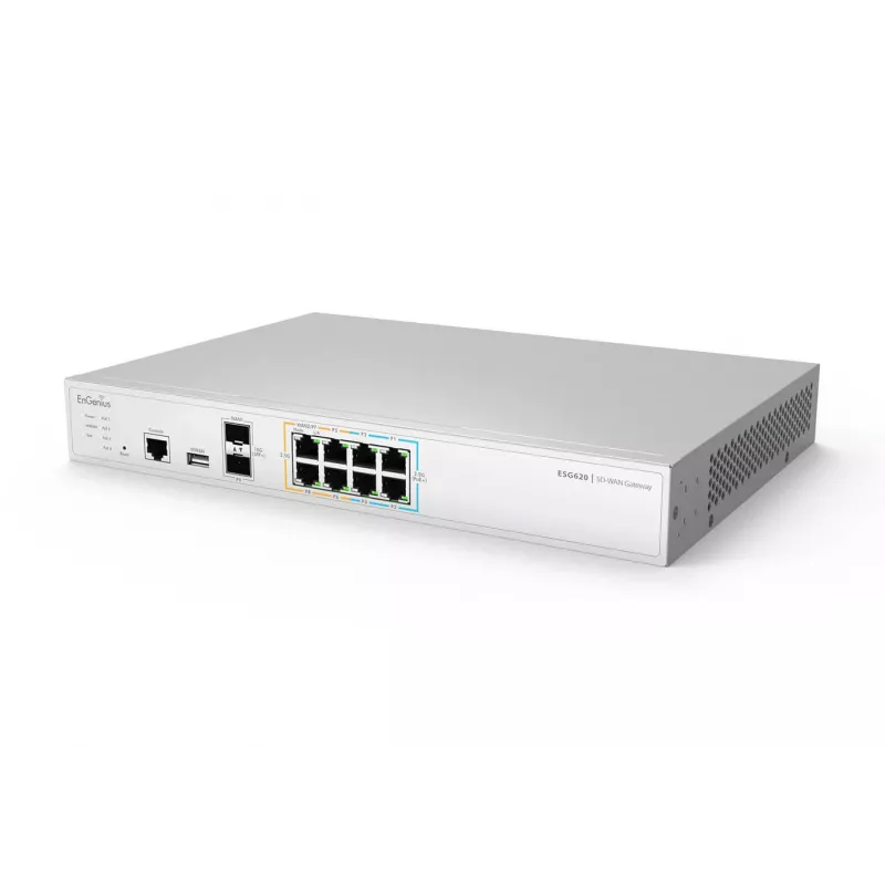 EnGenius Gateway6 8mG 2SFP+ (ESG620) – debesijos valdomas saugos šliuzas su 2 x 2.5 GbE LAN ir 6 x 2.5 GbE WAN bei 2 SFP+ prievadais