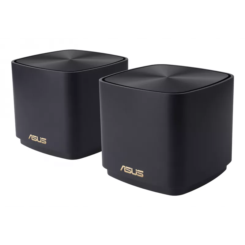 ASUS ZenWiFi Mini XD4 triju dažnių juostų (2,4 GHz / 5 GHz / 5 GHz) Wi-Fi 6 (802.11ax) maršrutizatorius, juodas, 2 vnt.