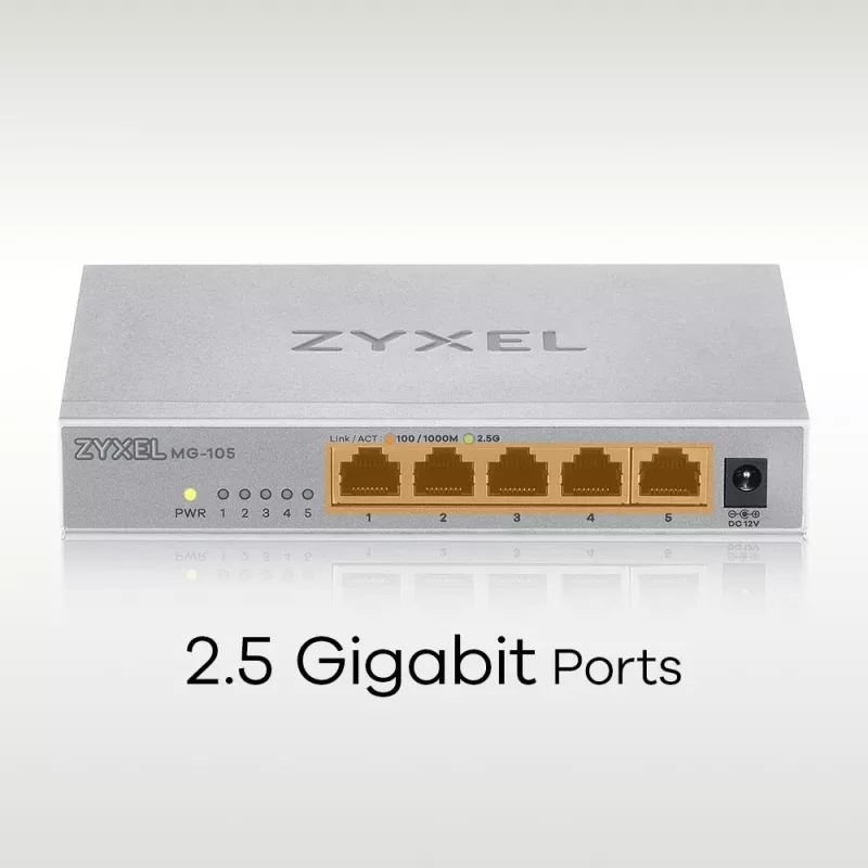 Zyxel MG-105 Nevaldomas 2.5G Ethernet (100/1000/2500) Plieninis