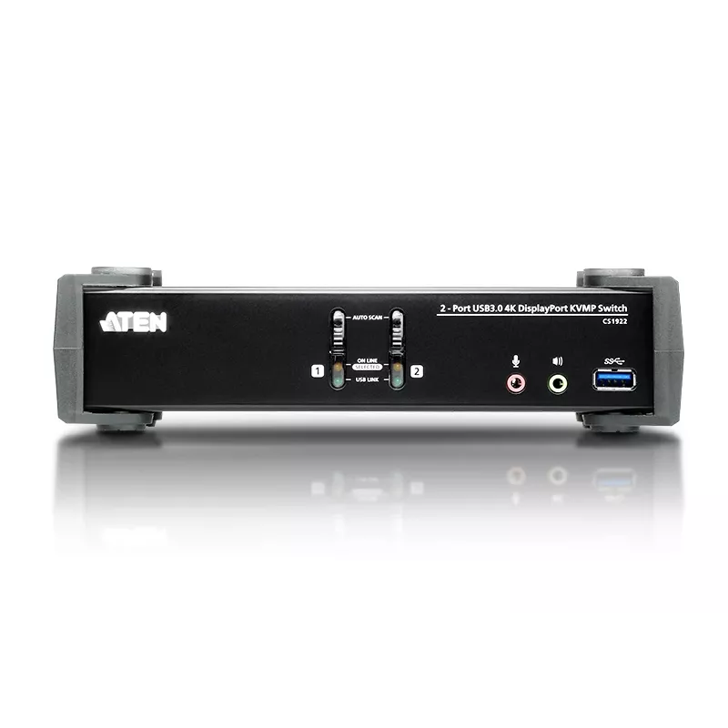 ATEN CS1922 2 prievadų USB 3.1 Gen 1 4K DisplayPort 1.2 KVMP™ jungiklis su garsu (KVM kabeliai įtraukti)