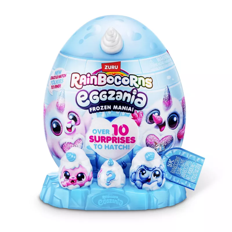Minkštas žaislas Zuru Rainbocorns Eggzania Frozen Mania – gyvūnėlio pliušinis, įvairiaspalvis, nuo 3 metų