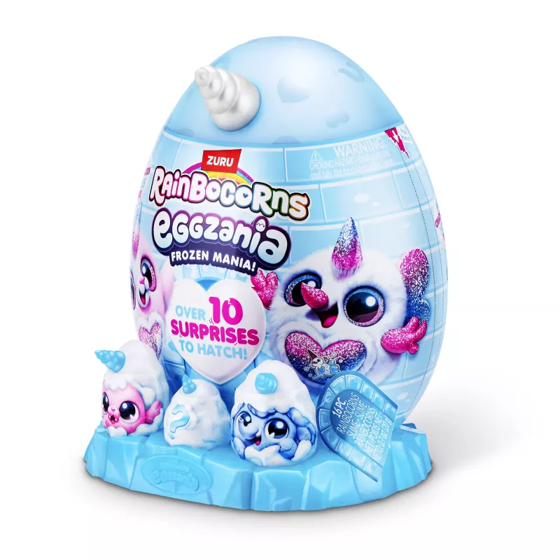 Minkštas žaislas Zuru Rainbocorns Eggzania Frozen Mania – gyvūnėlio pliušinis, įvairiaspalvis, nuo 3 metų
