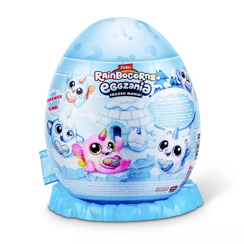 Minkštas žaislas Zuru Rainbocorns Eggzania Frozen Mania – gyvūnėlio pliušinis, įvairiaspalvis, nuo 3 metų