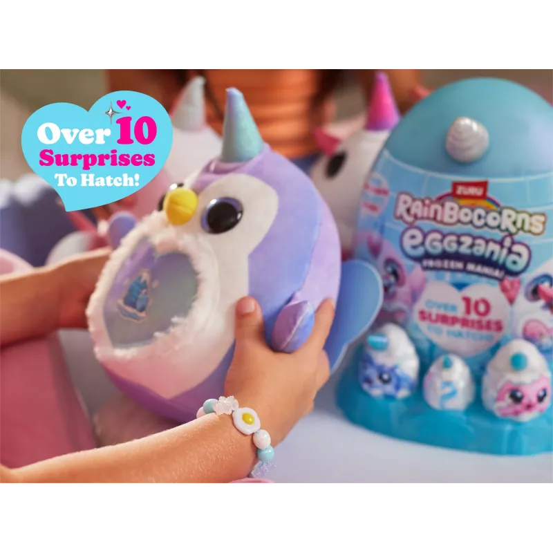 Minkštas žaislas Zuru Rainbocorns Eggzania Frozen Mania – gyvūnėlio pliušinis, įvairiaspalvis, nuo 3 metų