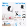 TP-Link Tapo Pan/Tilt namų apsaugos Wi-Fi kamera, IP stebėjimo kamera, vidaus, belaidė, 2400 MHz, stalas, juoda, balta