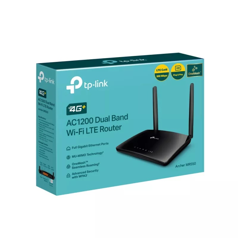 TP-Link Archer MR550 belaidis maršrutizatorius Gigabit Ethernet dviejų juostų (2,4 GHz / 5 GHz) 4G