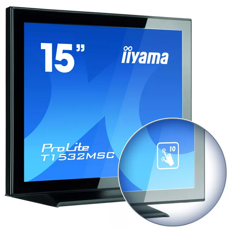 iiyama T1532MSC-B5AG POS monitorius 38,1 cm (15 colių) 1024 x 768 pikseliai liečiamasis ekranas