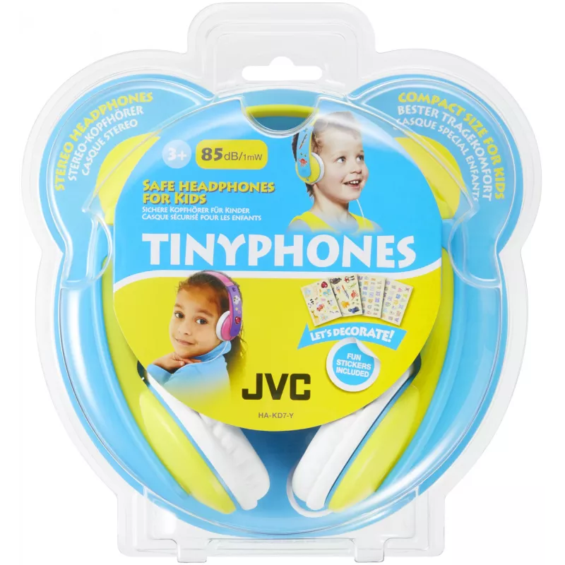 Ausinės JVC HA-KD7-Y-E, laidinės, ant ausų, vaikiškos, mėlyna/geltona