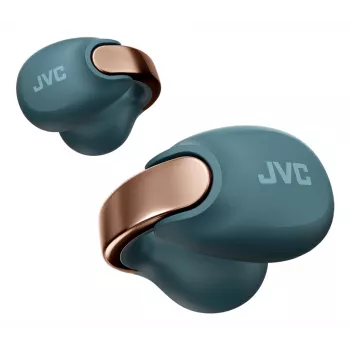Ausinės JVC HA-NP1T TWS belaidės, ausų segtukai, skambučiams/muzikai, USB Type-C, Bluetooth, mėlyna, auksinė