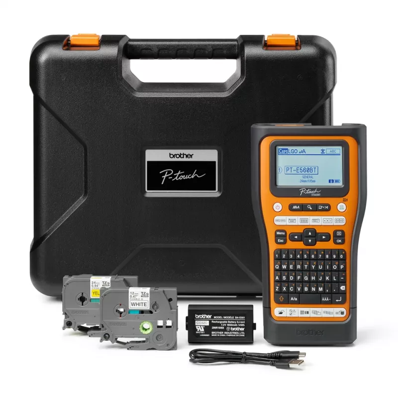 BROTHER PT-E560BTVP etikečių spausdintuvas, terminis perdavimas, 180 x 180 DPI, 20 mm/s, laidinis ir belaidis, HSE/TZe, Bluetooth, QWERTY