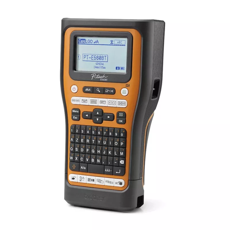 BROTHER PT-E560BTVP etikečių spausdintuvas, terminis perdavimas, 180 x 180 DPI, 20 mm/s, laidinis ir belaidis, HSE/TZe, Bluetooth, QWERTY