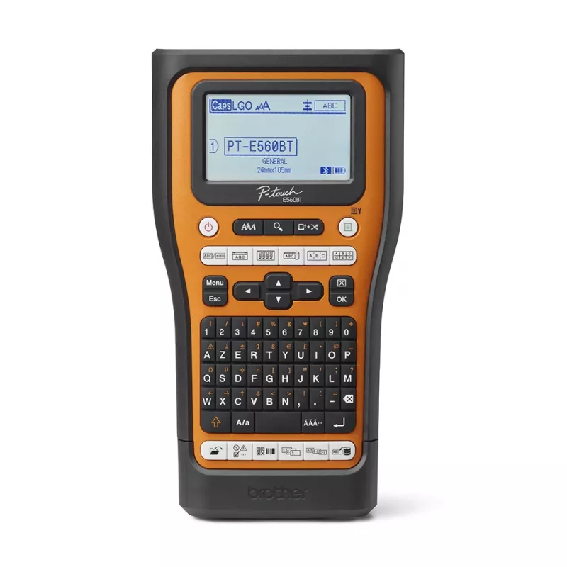 BROTHER PT-E560BTVP etikečių spausdintuvas, terminis perdavimas, 180 x 180 DPI, 20 mm/s, laidinis ir belaidis, HSE/TZe, Bluetooth, QWERTY