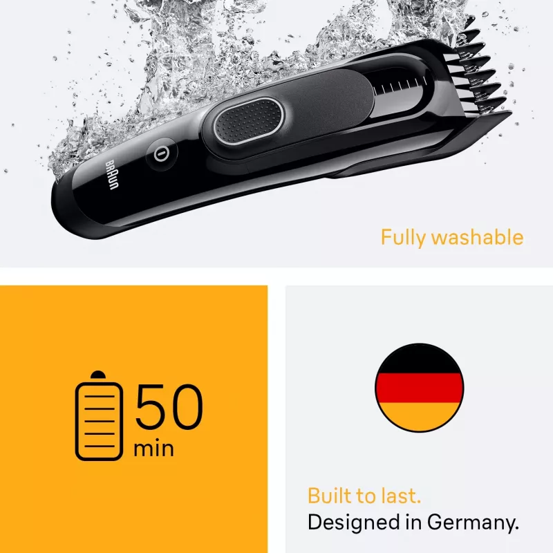 Braun HC5510 plaukų kirpimo mašinėlė Juoda 9 nustatymai NiMH
