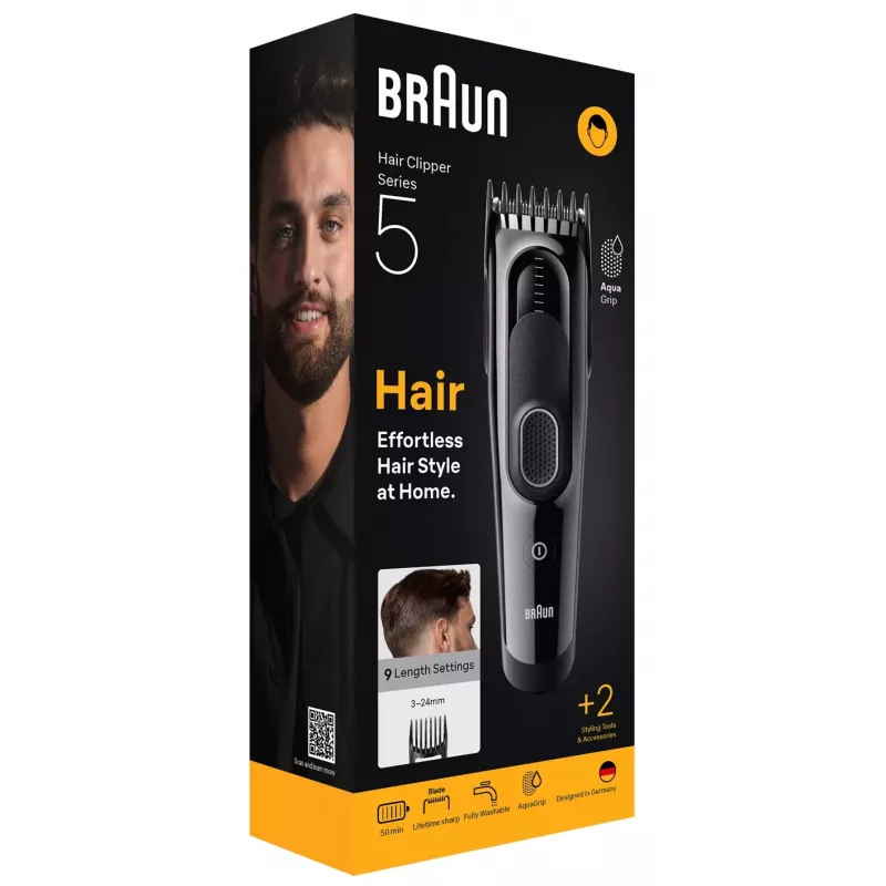 Braun HC5510 plaukų kirpimo mašinėlė Juoda 9 nustatymai NiMH