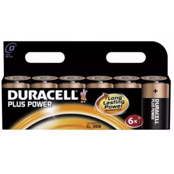 Duracell Plus Power D dydžio šarminė baterija 1.5V, 6 vnt.
