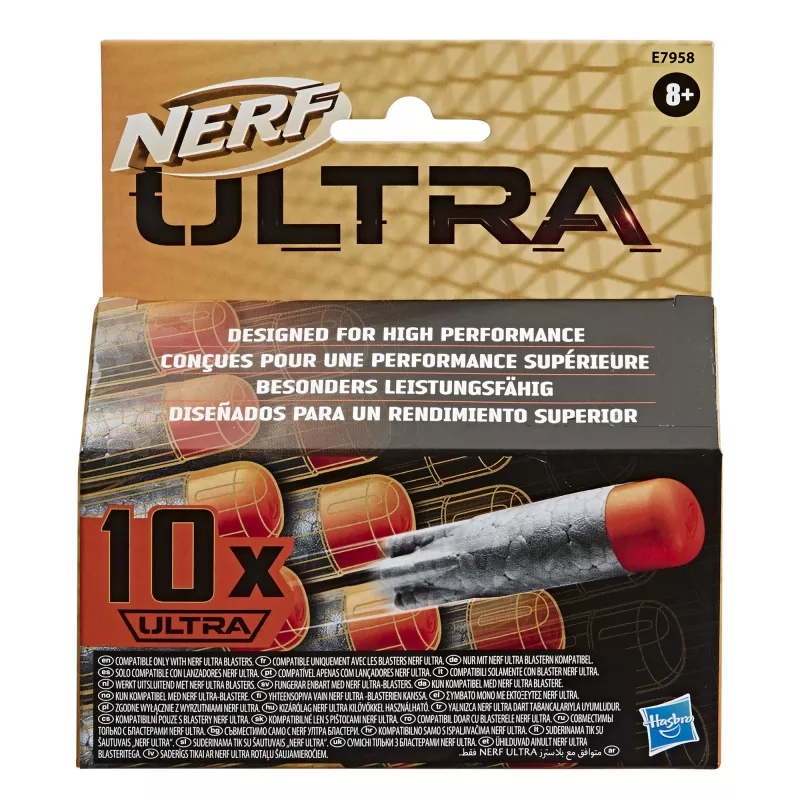 Nerf Ultra 10 dėtuvės papildymo rinkinys – 10 strėlių, skirtų Nerf Ultra ginklams