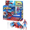 Marvel Spider-Man Web Blast Cycle vaikiškas motociklo žaidimų rinkinys su judinama Spider-Man figūrėle