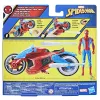 Marvel Spider-Man Web Blast Cycle vaikiškas motociklo žaidimų rinkinys su judinama Spider-Man figūrėle