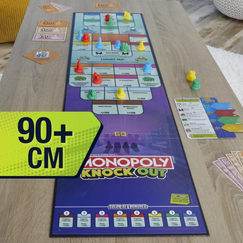 Monopoly Knockout – Šeimyninis vakarėlių žaidimas, greitas stalo žaidimas nuo 8 metų, 2-8 žaidėjai, 20 min.