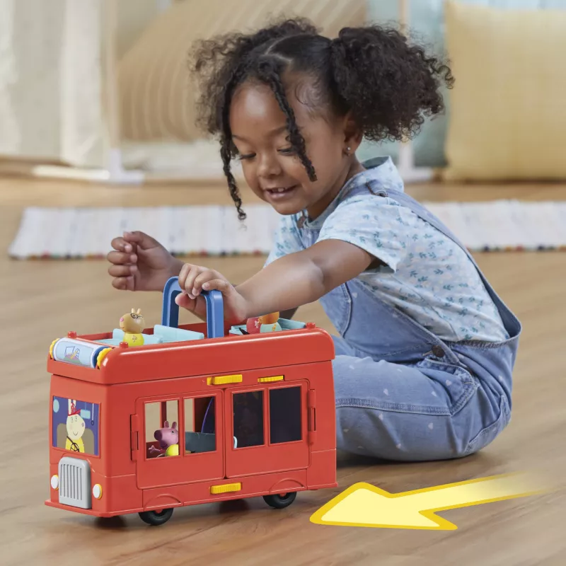 Peppa Pig 2-in-1 vakarėlių autobusas, veiksmo/nuotykių, 3 m., įvairiaspalvis, plastikinis
