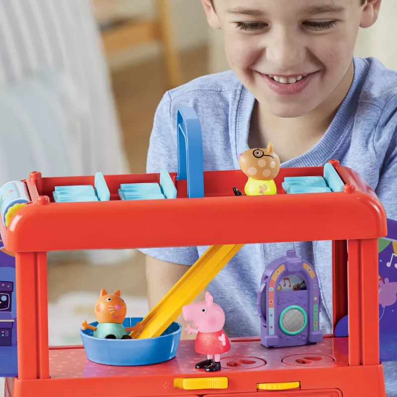 Peppa Pig 2-in-1 vakarėlių autobusas, veiksmo/nuotykių, 3 m., įvairiaspalvis, plastikinis