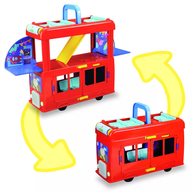 Peppa Pig 2-in-1 vakarėlių autobusas, veiksmo/nuotykių, 3 m., įvairiaspalvis, plastikinis