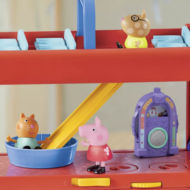 Peppa Pig 2-in-1 vakarėlių autobusas, veiksmo/nuotykių, 3 m., įvairiaspalvis, plastikinis