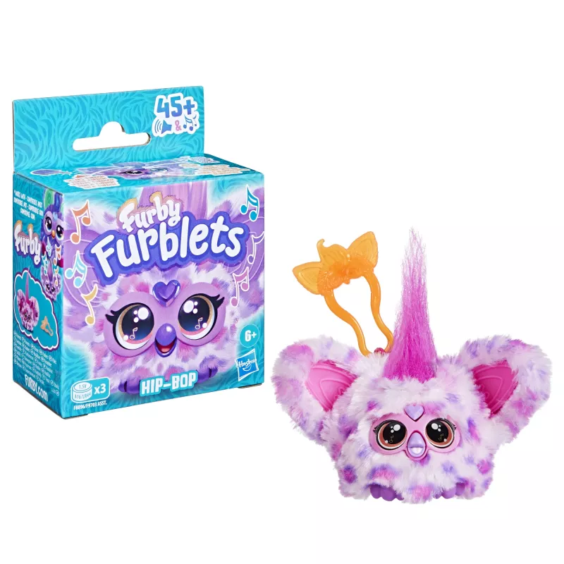 Furby Furblet Hip-Bop – interaktyvus mini Furby žaislas su raktų pakabuku