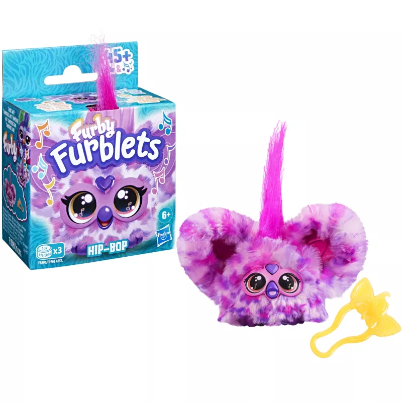 Furby Furblet Hip-Bop – interaktyvus mini Furby žaislas su raktų pakabuku