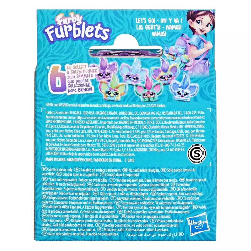 Furby Furblet Hip-Bop – interaktyvus mini Furby žaislas su raktų pakabuku