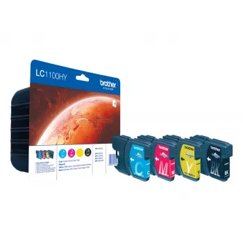 Brother LC1100HYVALBPDR kasetė 4 vnt. Original Black, Cyan, Magenta, Yellow