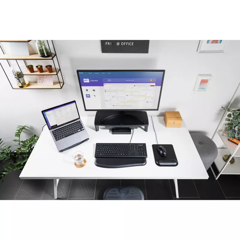 Kensington SmartFit Monitor stovas su stalčiumi, laisvai pastatomas, 15 kg, 76,2 cm (30 colių), aukščio reguliavimas, juodas