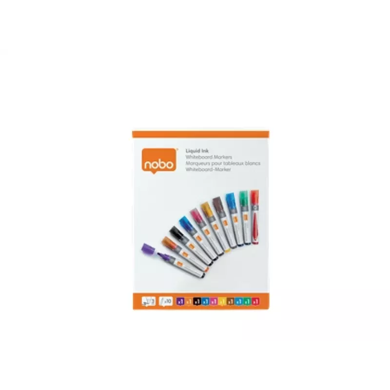 Nobo Liquid Ink rašikliai baltai lentai, 10 vnt.