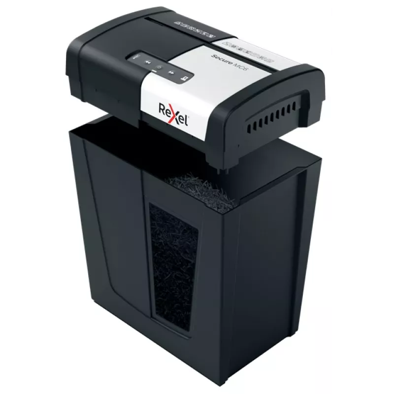 Rexel Secure MC6 Whisper-Shred mikro smulkinimo popieriaus smulkintuvas P5, 2 x 15 mm, 18 L, 175 lapų, 55 dB, mygtukai