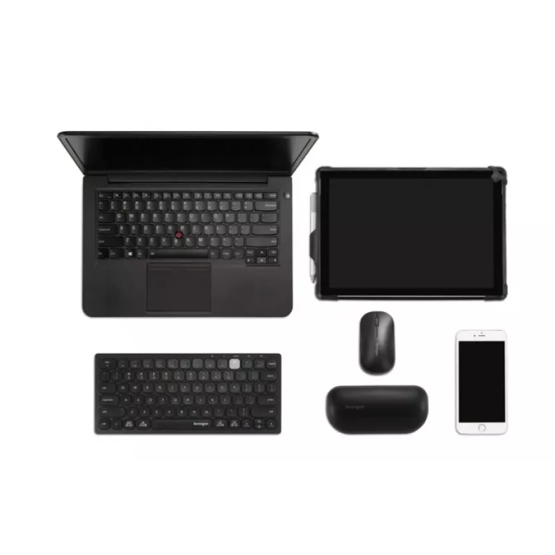 Kensington Dual Wireless Compact Keyboard - PN belaidė mini klaviatūra, Bluetooth, QWERTY, juoda