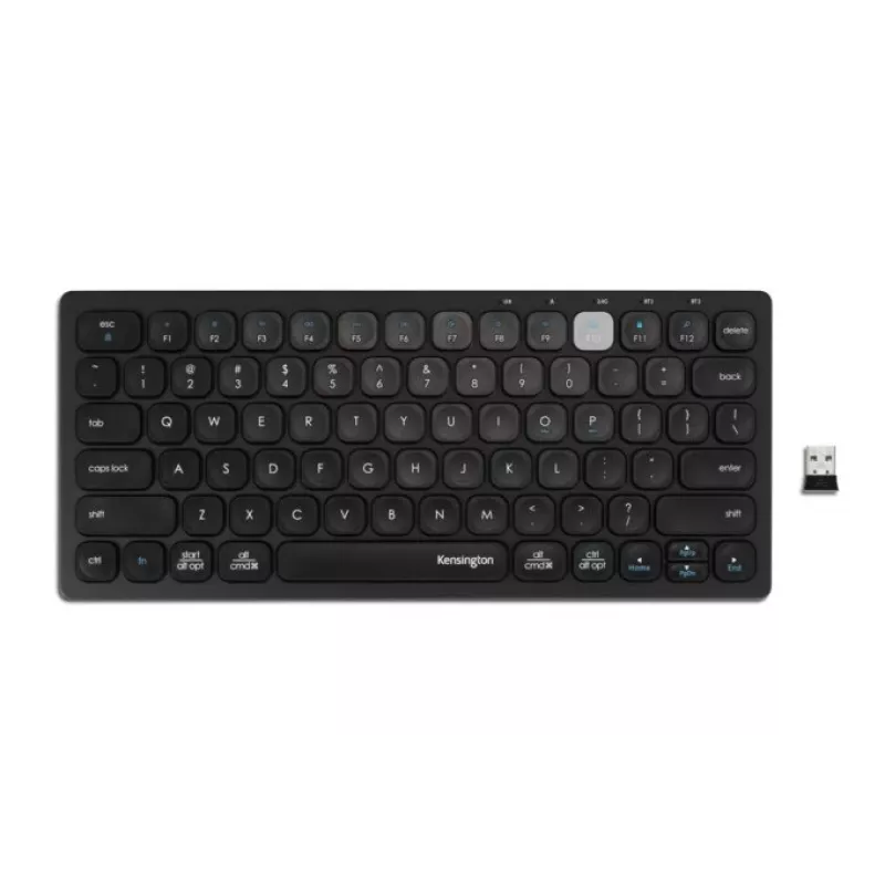 Kensington Dual Wireless Compact Keyboard - PN belaidė mini klaviatūra, Bluetooth, QWERTY, juoda