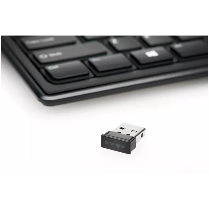 Kensington AdvanceFit belaidė klaviatūra juoda Belgijos AZERTY
