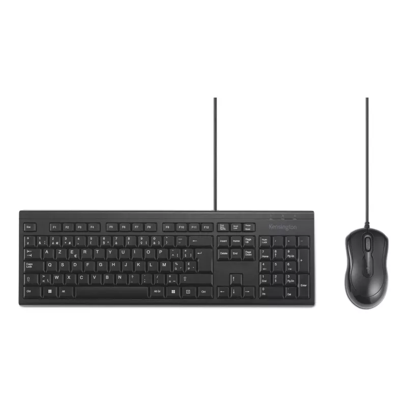 Kensington K75452BE – laidinis klaviatūros ir pelės rinkinys, USB, membraninis, AZERTY, juodas