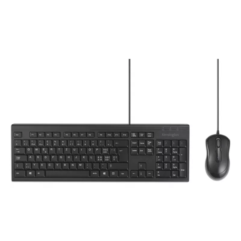 Kensington K75452CH klaviatūros ir pelės rinkinys, laidinis, USB, membraninis, QWERTZ, juodas