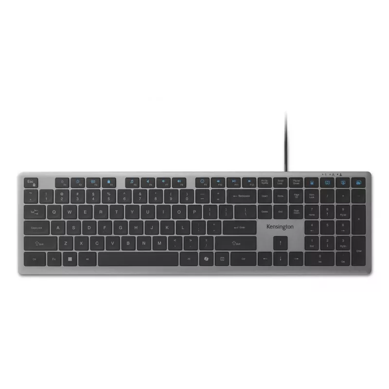 Kensington KB515 EQ USB-C/USB-A laidinė klaviatūra, pilno dydžio (100%), QWERTY, pilka