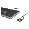 Kensington KB515 EQ USB-C/USB-A laidinė klaviatūra, pilno dydžio (100%), QWERTY, pilka