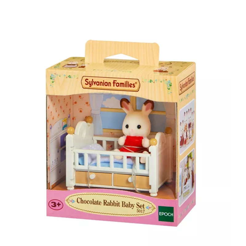 Sylvanian Families Šokoladinio Triušio Kūdikio Rinkinys (Kūdikio Lovelė), 3 m., Įvairiaspalvis, Polistirolas, Plastikas