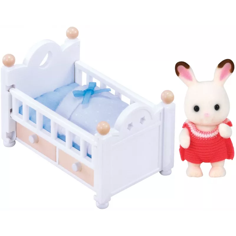 Sylvanian Families Šokoladinio Triušio Kūdikio Rinkinys (Kūdikio Lovelė), 3 m., Įvairiaspalvis, Polistirolas, Plastikas