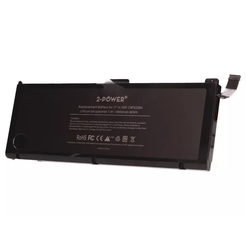 2-Power 7.4V 11200mAh li-polimerinė baterija, skirta Apple MacBook Pro 17 colių A1297 (2009 vidurio EMC2272/EMC2329, 2010 vidurio EMC2352)