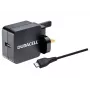 Duracell 2.4A sieninis įkroviklis su 1 m Micro USB kabeliu, vidaus, AC, 2,4 A, juodas